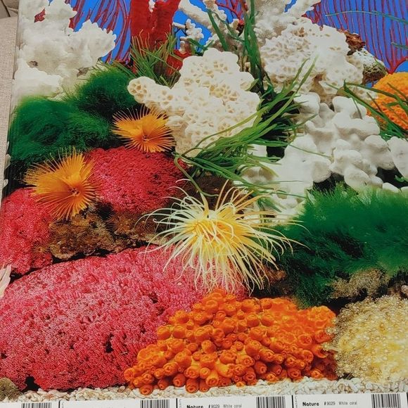 ELEBOX Fish New White Coral Reversible Aquarium Background Cling 2